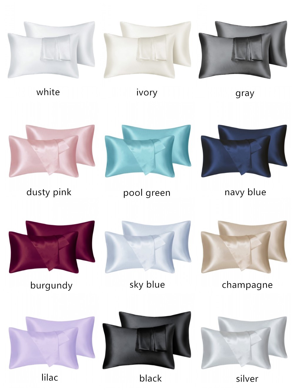 2 adet/grup Katı Ipeksi Saten  - Silk Pillowcase Set incelemesi ve fiyatı